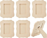 6-Pack Unfinished Wood Picture Frames, Holds 4X6" Photos Wooden Photo Frame DIY Crafts WoodArtSupply