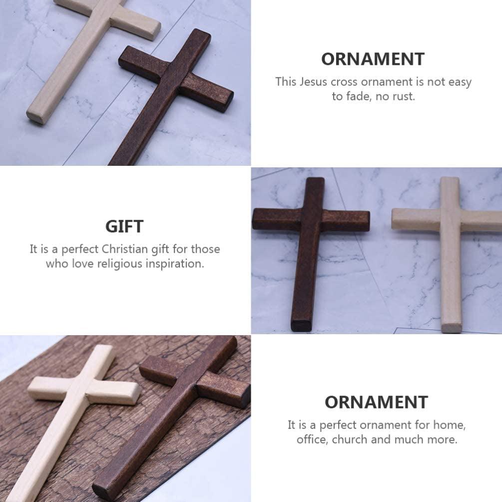 6 Pcs Wooden Cross Crafts DIY Mini Crosses Charms Pendants Catholic Prayer Handheld Ornaments for Church Party Favors Wall WoodArtSupply