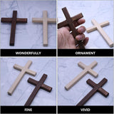 6 Pcs Wooden Cross Crafts DIY Mini Crosses Charms Pendants Catholic Prayer Handheld Ornaments for Church Party Favors Wall WoodArtSupply