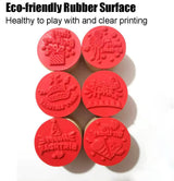 6 Pcs Wooden Stamps Set round Rubber Stamps for Card Making Happy Birthday Pattern WoodArtSupply