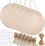 6 Pieces Blank Wood Circles 12 Inch Sign Unfinished Wood Slices Front Door Decor round Wooden Hanging Sign with Twine Bows and Tape WoodArtSupply