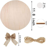 6 Pieces Blank Wood Circles 12 Inch Sign Unfinished Wood Slices Front Door Decor round Wooden Hanging Sign with Twine Bows and Tape WoodArtSupply