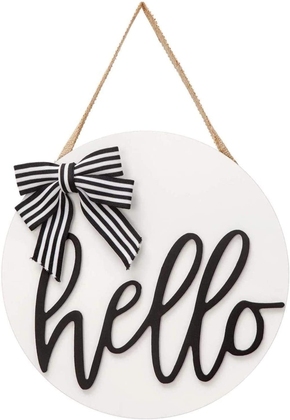 6 Pieces Blank Wood Circles 12 Inch Sign Unfinished Wood Slices Front Door Decor round Wooden Hanging Sign with Twine Bows and Tape WoodArtSupply