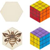 60 Pack Unfinished Wood Hexagon Pieces for DIY Crafts, Wood Slice Cutouts (3 Inches) WoodArtSupply