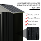 6 x 4 Ft Outdoor Storage Shed with Rack