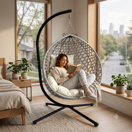 Foldable Hanging Egg Chair with Stand HouseOfZazla