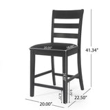 Farmhouse Upholstered Wood Counter Stools