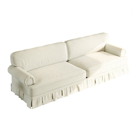 Luxuriously Comfortable Cloud Couch Sofa With Elegant Rolled Arms & Pleated Skirt Design HouseOfZazla
