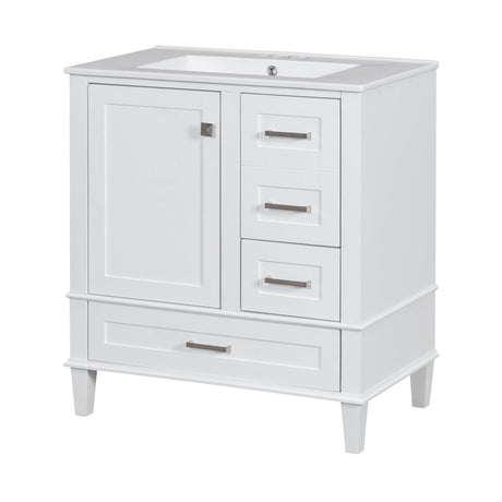 Bathroom Vanity, Modern Bathroom Cabinet With Sink Combo Set, Bathroom Storage Cabinet With A Soft Closing Door And 3 Drawers, Solid Wood Frame HouseOfZazla