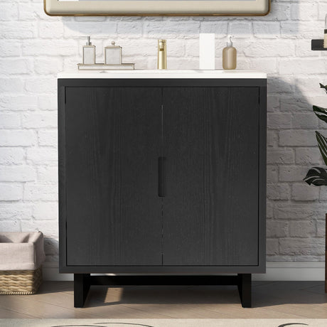 Bathroom Vanity Set With Sink, Combo Cabinet, Bathroom Storage Cabinet, Solid Wood Frame HouseOfZazla