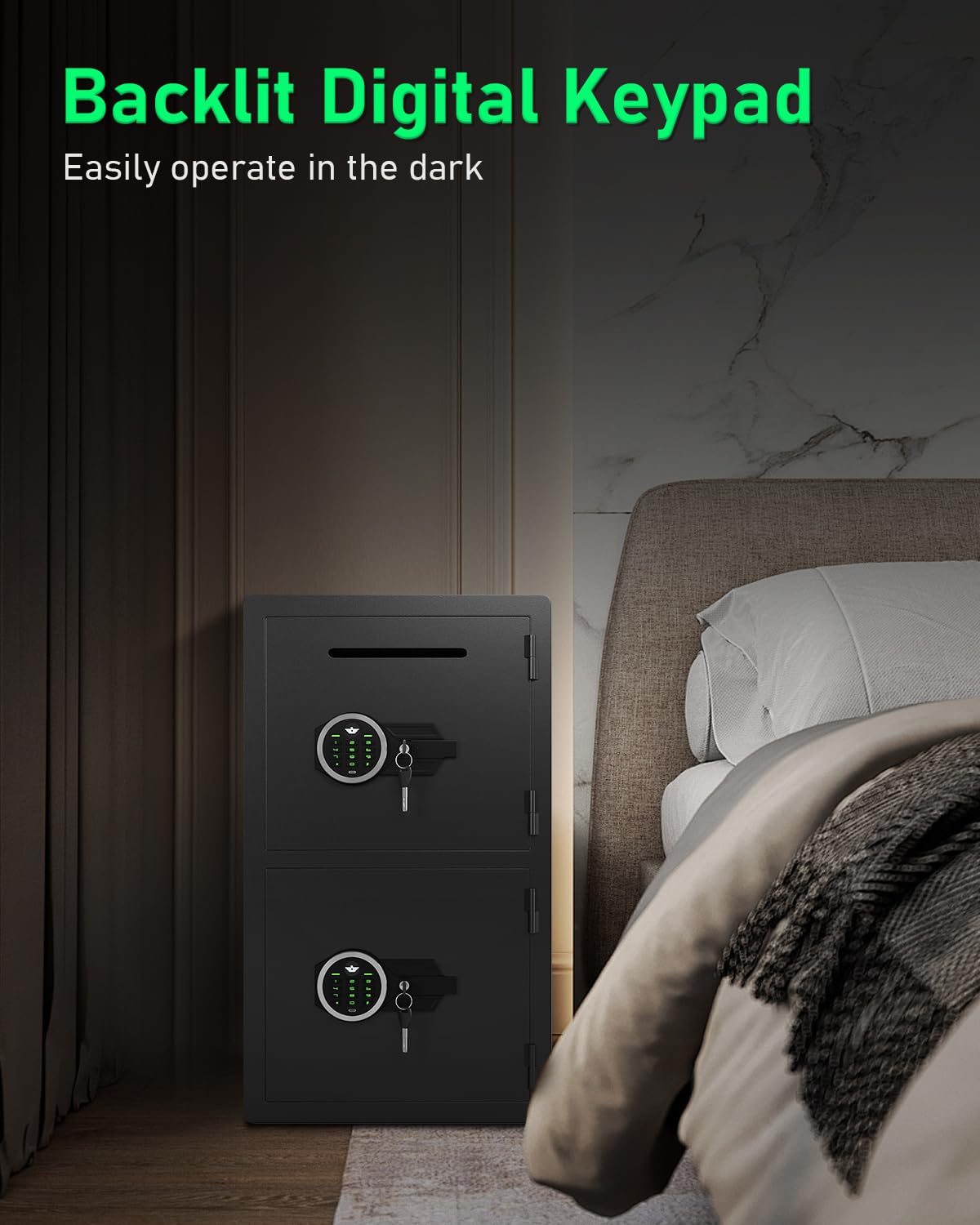 Omethey 5.0 Cu ft Extra Large Safe Fireproof Waterproof, Digital Security Safe Box with Deposit Slot & Metal Storage Box with Backlit Keypad & Dual Alarm for Home Office Omethey