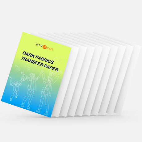 HTVRONT Heat Transfer Paper for Dark Fabric - 10 Sheets 8.5"x11" Printable Heat Transfer Vinyl for Inkjet Printer - Wash Durable Iron on Transfer Paper HTVRONT