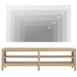 WAMPAT Farmhouse TV Stand for 75 Inch TV, Wood Entertainment Center for 70 65 55 inch TV Console Media Table with 4 Big Storage for Living Room Bedroom, Oak WAMPAT