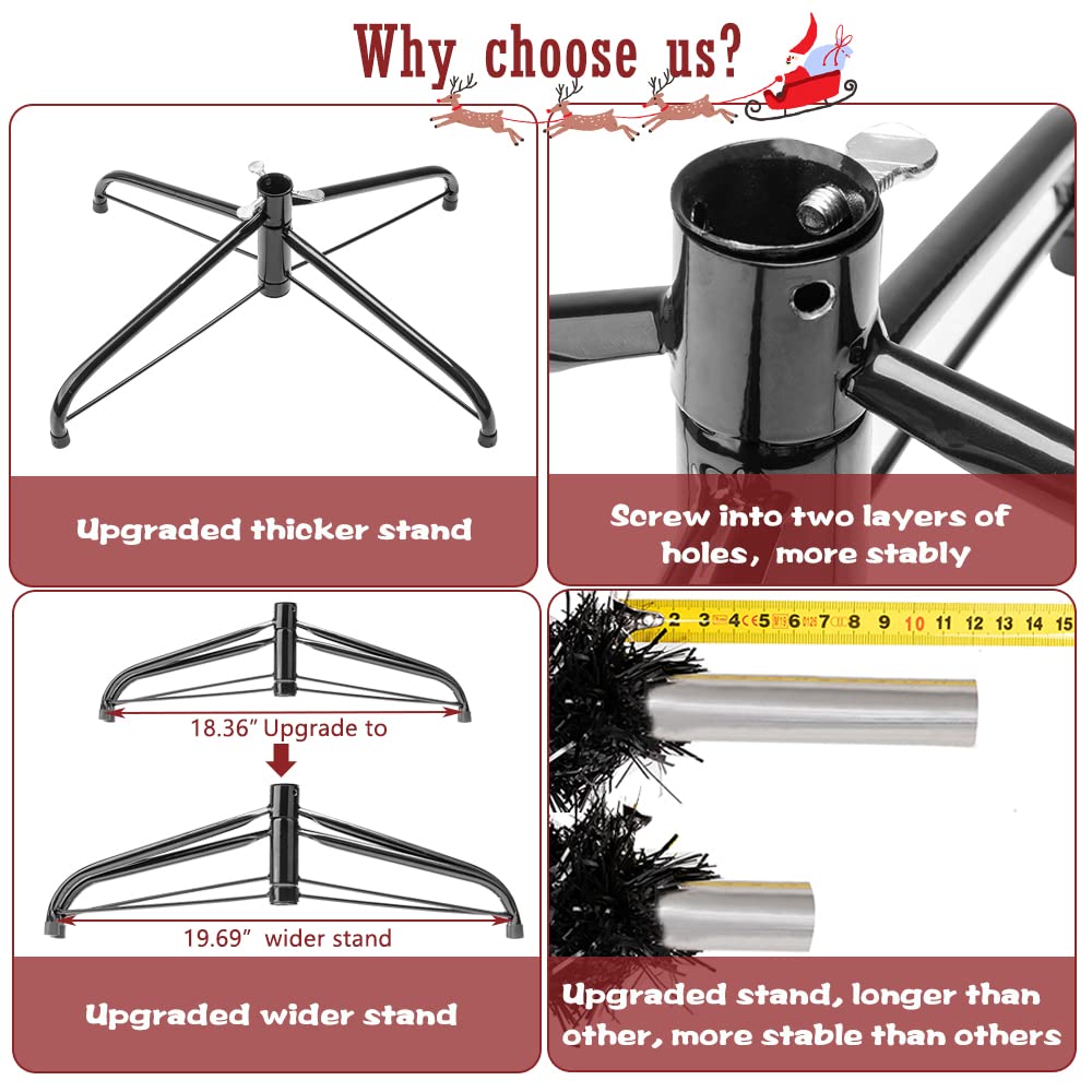 Bonnlo Upgraded Full 7 Feet Unlit Artificial Full 1100 Tips Branches Christmas Pine Tree with Sturdy Metal Legs Bonnlo