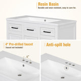 Harper & Bright Designs 36" Bathroom Vanity with Sink, Free Standing Single Basin Vanity Set with 2 Doors & 4 Drawers, Modern Wooden Bathroom Cabinet with Resin Basin for Bathroom, White Harper & Bright Designs