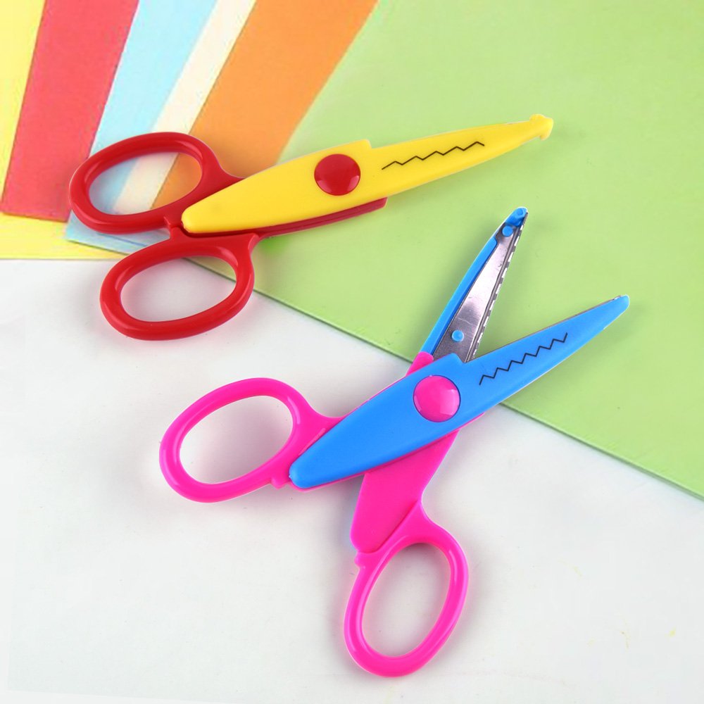 KUUQA 6 Pcs Kids Safety Scissors Art Craft Scissors Set for Kids and Students Paper Construction Supplies KUUQA
