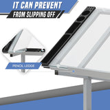 BRIGHTORIA Adjustable Drafting Table & Stool Set, Art Desk with Additional Slide-Out Table Design, Versatile Drawing Table with Storage, for Art, Drafting and Creative Tasks, Natural BRIGHTORIA