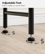 HOOBRO Over The Toilet Storage, 3-Tier Over Toilet Bathroom Organizer, Freestanding Above Toilet Shelf with Adjustable Feet, Space Saving, Easy to Assembly, Rustic Brown and Black BF63TS01 HOOBRO