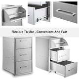 yuxiangBBQ Outdoor Kitchen Drawers Stainless Steel Double Drawer w/Paper Towel Holder Combo Works with Your Grilling or Prep Zones for Outdoor BBQ Island 17W-30H-21D inch yuxiangBBQ