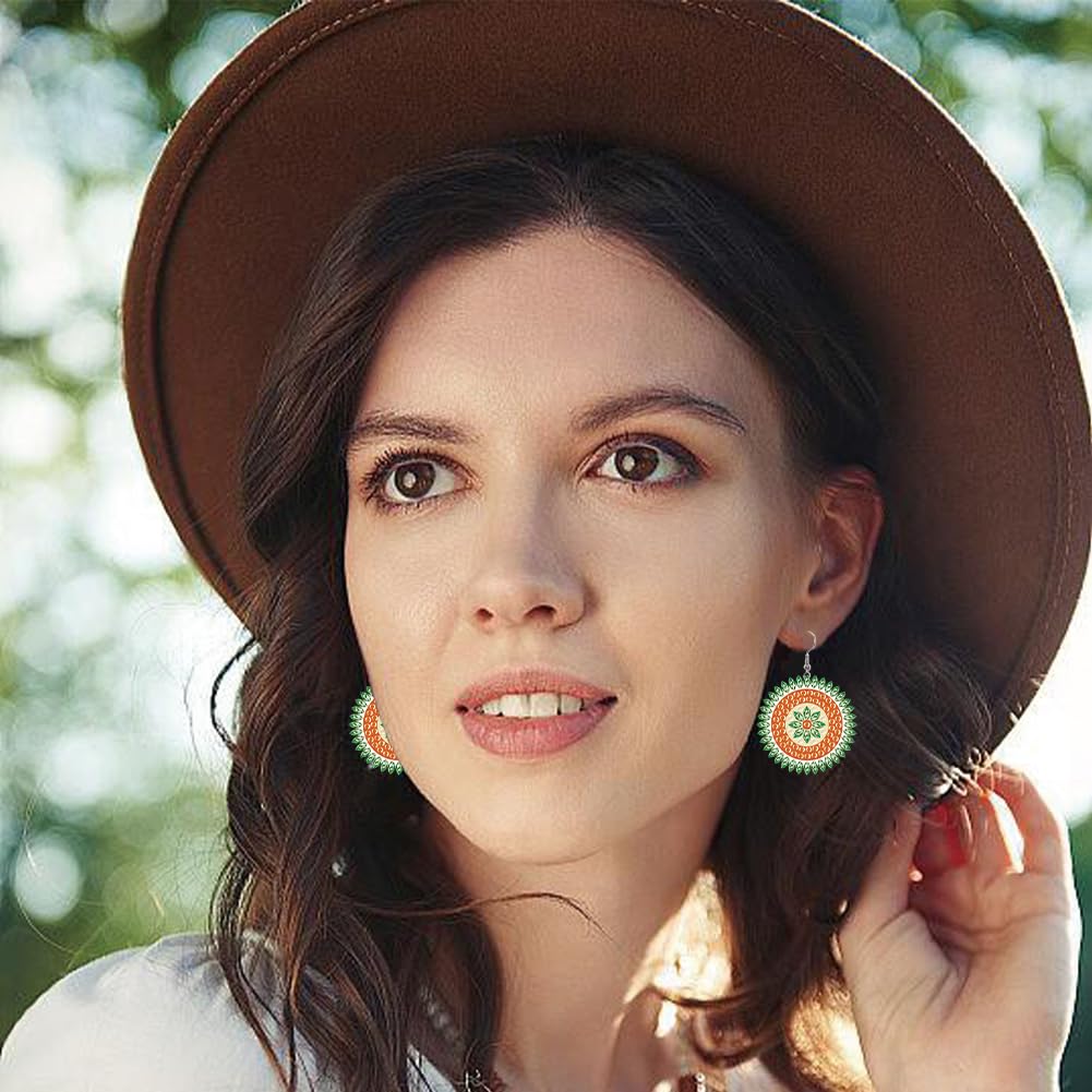 beinkmake 12 Pairs Butterfly Diamond Painted Earrings Mosaic Art Earring Making Kit 5D Boho Vintage Dangle Drop Earrings with Tool for DIY Craft Jewelry beinkmake