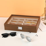 BAOJULONG Wooden Sunglasses Organizer Box, Eyewear Display Eyeglass Case for Men Women, Glasses Storage Box Sunglass Holder Gifts (8 Slots) BAOJULONG