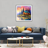 SJUTOUCI Diamond Painting Kits for Adults, Landscape Diamond Art Kits for Beginners, 5D DIY Full Drill Gem Craft Art for Home Decor 12x12 inch, Cabin by The Lake SJUTOUCI