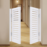 Undercat Swinging Door Cafe Doors, Solid Wood Partition Door, Two-Way Saloon Doors, Half-Waist Dividing Doors for Hallway Porch Kitchen Bar Pub Entrance Partition, 33.46 * 35.43 in, White Undercat
