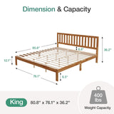 Novilla King Size Bed with Headboard, Wooden Frame & Foundation, 8.5" Underneath, No Required Box Spring, Easy Assembly Novilla
