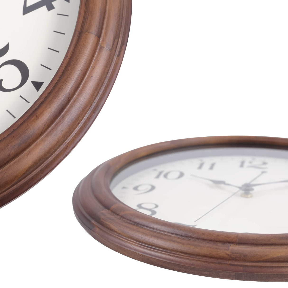 Vigorwise 14 Inch Wooden Wall Clock, Retro Wood Wall Clocks Battery Operated, Large Silent Sweep Movement Accurate Wall Clock for Living Room Bedroom Housewarming Xmas New Year Present Vigorwise