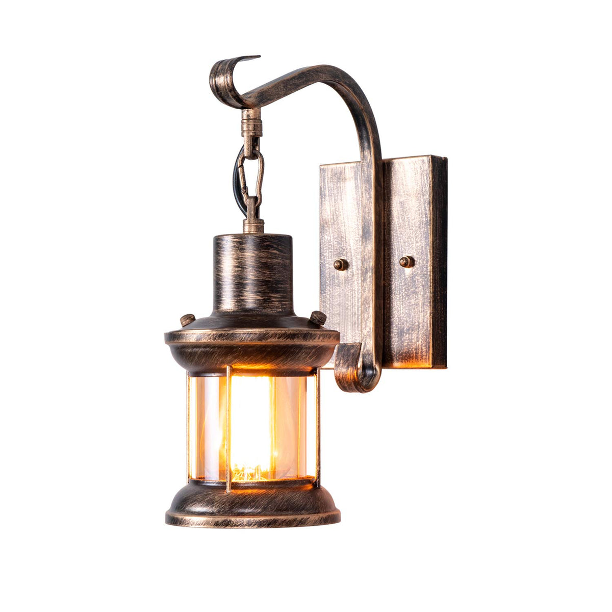 Rustic Light Fixtures, Oil Rubbed Bronze Finish Indoor Vintage Wall Light Wall Sconce Industrial Lamp Fixture Glass Shade Farmhouse Metal Sconces Wall Lights for Bedroom Living Room Cafe(1 Pack) Yisuro