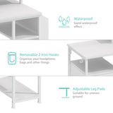 Lufeiya White Computer Desk with File Drawers Cabinet, 55 Inch Home Office Desk with Monitor Stand Shelves, Writing Study Gaming Desks with Led Light Power Outlets for Bedroom, White Lufeiya