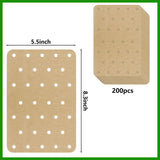 200 Sheets Air Fryer Disposable Paper Liner Compatible with Ninja Foodi Air Fryer Toaster Ovens,Rectangular Perforated Parchment Paper Double Basket Air Fryer Accessories ZYP