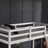 JOYMOR Twin High Loft Bed Frame - Space-Saving Wooden Bed for Kids and Teens, No Box Spring Needed, White JOYMOR
