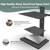 Mefirt Invisible Floating Bookshelves for Wall, 8 Tier Vertical Spine Book Tower, Heavy Duty Floating Book Shelves Metal Book Organizers for Home Office, 4 Pack(Black) Mefirt