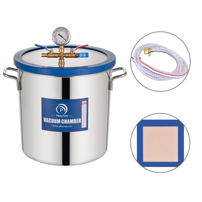 5 Gallon Vacuum Chamber, Stainless Steel Vacuum Degassing Chamber 18.92L, Degassing Chamber with Acrylic Crystal Lid for Resin Casting, Degassing Essential Oils, Not for Stabilizing Wood - WoodArtSupply