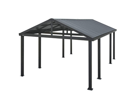 Sojag 20' x 12' Samara Carport with Aluminum Frame and 10' High Galvanized Steel Roof for Easy Drive Through Access Sojag