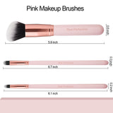 Real Perfection Makeup Brush Set 16 Pcs with 1 Eyebrow Razor Premium Synthetic Foundation Powder Concealers Eyeshadow Blush Makeup Brushes Make up Brushes Kit (Pink) Real Perfection