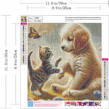 ZQEATRY 5D Diamond Painting Kits for Adults,Butterfly Diamond Art Kits for Beginners,DIY Dog with Cat Plays Diamond Dots Gem Art with Painting Kits for Adults Home Wall Decor 12 X 12 Inch ZQEATRY