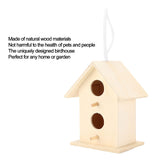 2PCS Bird Houses for Outside, Wooden Birdhouse Unfinished Bird Houses Hanging Wooden Birdhouse Wooden Bird Houses to Paint with Two Holes(#A) Beufee
