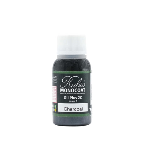 Rubio Monocoat Wood Stain & Finish Sample - Charcoal | Oil Plus Part A | Quick-Dry, Eco-Friendly Linseed Wood Oil for Indoor Use | Ideal for Sampling Oil Plus 2C & Touch Ups | 20 mL Rubio Monocoat