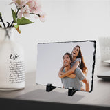 LYHLYA Sublimation Blank Slate Rock 5.9" x 7.8" Customized Memorial Frame with Display Stands Sublimation Personalized Picture Frame for Heat Transfer Printing (15x20cm Rectangle Shape) LYHLYA