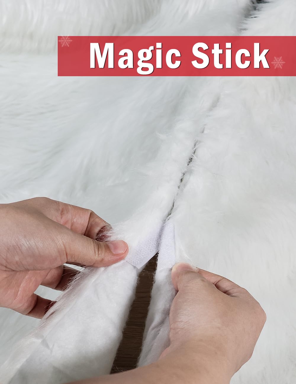 Multiwins 48 Inch Faux Fur Christmas Tree Skirt, Fluffy Plush Skirt for Christmas Tree, White Christmas Tree Rug Skirt Perfect for Christmas Party Decorations multiwins