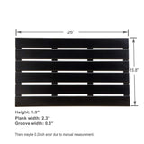 GOBAM Bamboo Bath Mat, Large, 26 x 15.8 x 1.3 inch - Non-Slip Floor Mat for Bathroom, Spa, Sauna, Kitchen, Indoor & Outdoor Spaces, Shower Mat for Bathroom Decor - (Black, 26" long) GOBAM