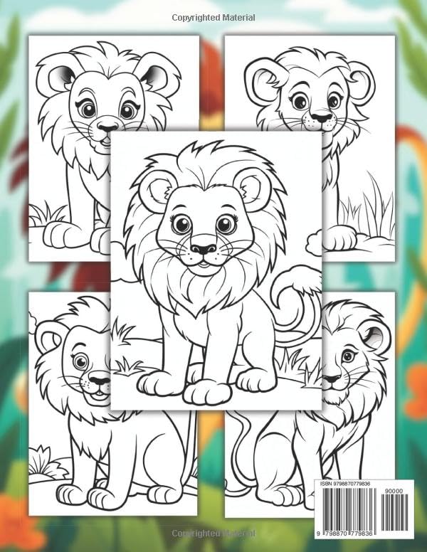 Lion Coloring Book For Kids: +40 Fun And Easy Drawings Of Cute Lion To Color For Kids, Boys And Girls Who Love Lion, Stressrelief Relaxing Majosta