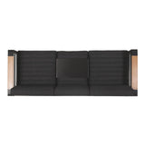 Christopher Knight Home Giovanna Outdoor 3 Seater Sofa, Dark Grey + Natural + Black Anodize Christopher Knight Home
