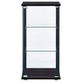 Coaster Home Furnishings Cyclamen 34-inch 3-Tier Clear Tempered Glass Curio Cabinet Display Case with Shelving Black 950179 Coaster Fine Furniture