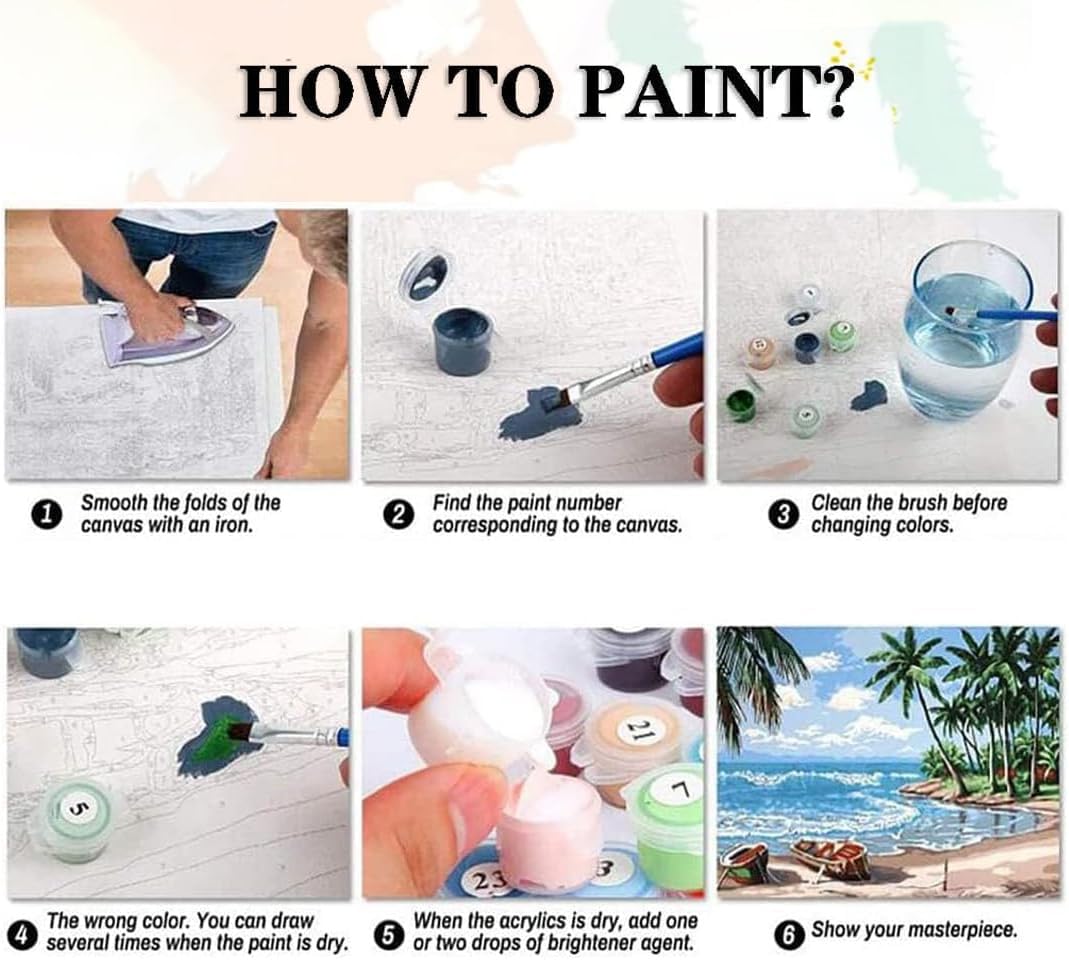 Paris Paint by Numbers Kit for Adults - The Eiffel Tower Adults' Paint-by-Number Kits for Beginner Acrylic On Canvas DIY Streetscape Oil Painting Kit for Gift Home Wall Decor 16x20 Inch Ammklfh