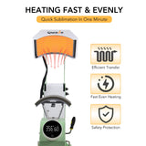 Giraffe Auto Hat Heat Press Machine, Automatic Hat Press Heat Machine for Caps T-Shirts Bags, DIY Sublimation Hat Press Cap Press Auto Open & Release & Digital Press Knob-Style Control Panel (Green) Giraffe