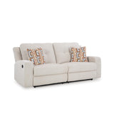 Signature Design by Ashley Danum Modern Tufted Manual Reclining Sofa with 2 Accent Pillows, Beige Signature Design by Ashley