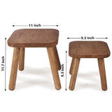 Jurath Natural Solid Wood Step Stool Wood Stool for Kids 11.7'' Sturdy Sitting Stool Wooden Step Stool for Adults Square Stool Wood Plant Stand Small Foot Stool with Four Detachable and Assembled Legs Jurath